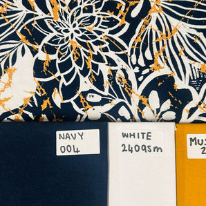 NAVY ABSTRACT FLORAL VISCOSE JERSEY