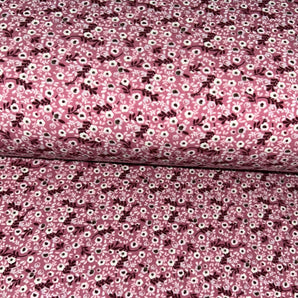 0.5M PINK SWEET FLOWERS COTTON JERSEY £8.50PM