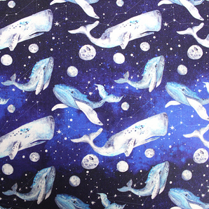 WHIMSICAL WHALES 100% COTTON WOVEN