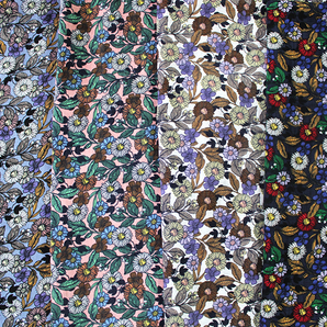 NAVY SCATTERED FLORAL COTTON VISCOSE LAWN