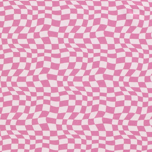 50CM REMNANT PINK TRIPPY CHECKED COTTON JERSEY