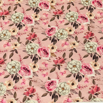 0.5M PINK ROSES DIGITAL FRENCH TERRY £10.50PM - NorthernMonkeyMakes
