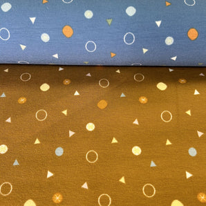 0.5M BLUE TRIANGLES & SPOTS COTTON JERSEY £8.50PM - NorthernMonkeyMakes