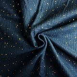0.5M NAVY GOLD SPECKLED DOUBLE GAUZE £8PM - NorthernMonkeyMakes