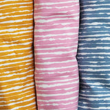 0.5M BLUE PAINTED STRIPES COTTON JERSEY £8.70PM - NorthernMonkeyMakes