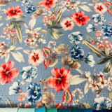 0.5M BLUE FLORAL WAFFLE COTTON JERSEY £9.30PM - NorthernMonkeyMakes
