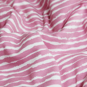 0.5M PINK PAINTED STRIPES COTTON JERSEY £8.70PM - NorthernMonkeyMakes