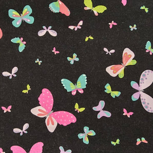 2.64M REMNANT BLACK BUTTERFLY COTTON JERSEY