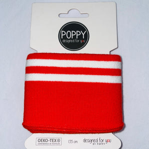 RED AND WHITE POPPY CUFFS